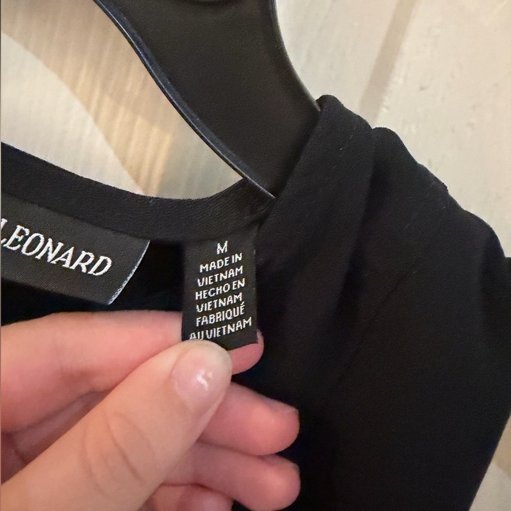 Nina Leonard Black Dress Midi Sleeveless Pullover Solid Cocktail Women’s M - Picture 6 of 9